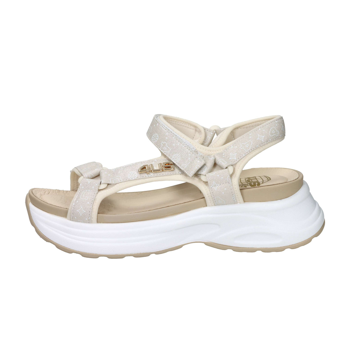 4Us Paciotti Donna Sandalo con zeppa 4BX212 Beige