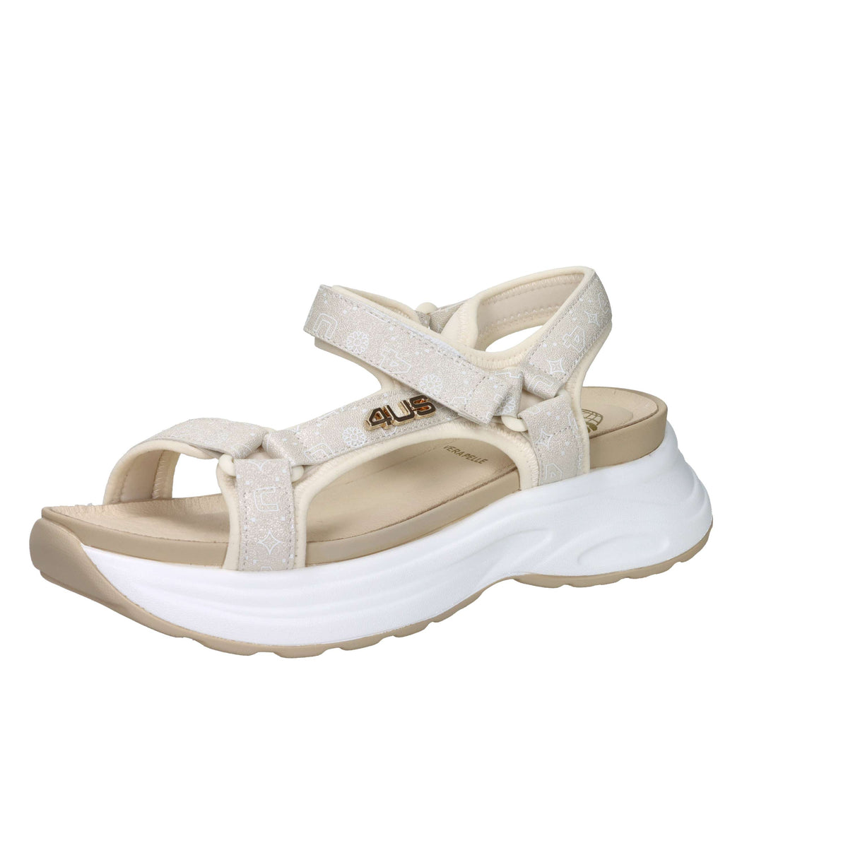 4Us Paciotti Donna Sandalo con zeppa 4BX212 Beige