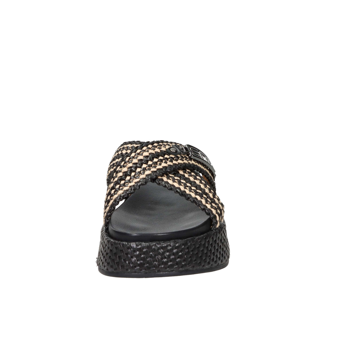4Us Paciotti Donna Ciabatta con zeppa UZM07 Nero
