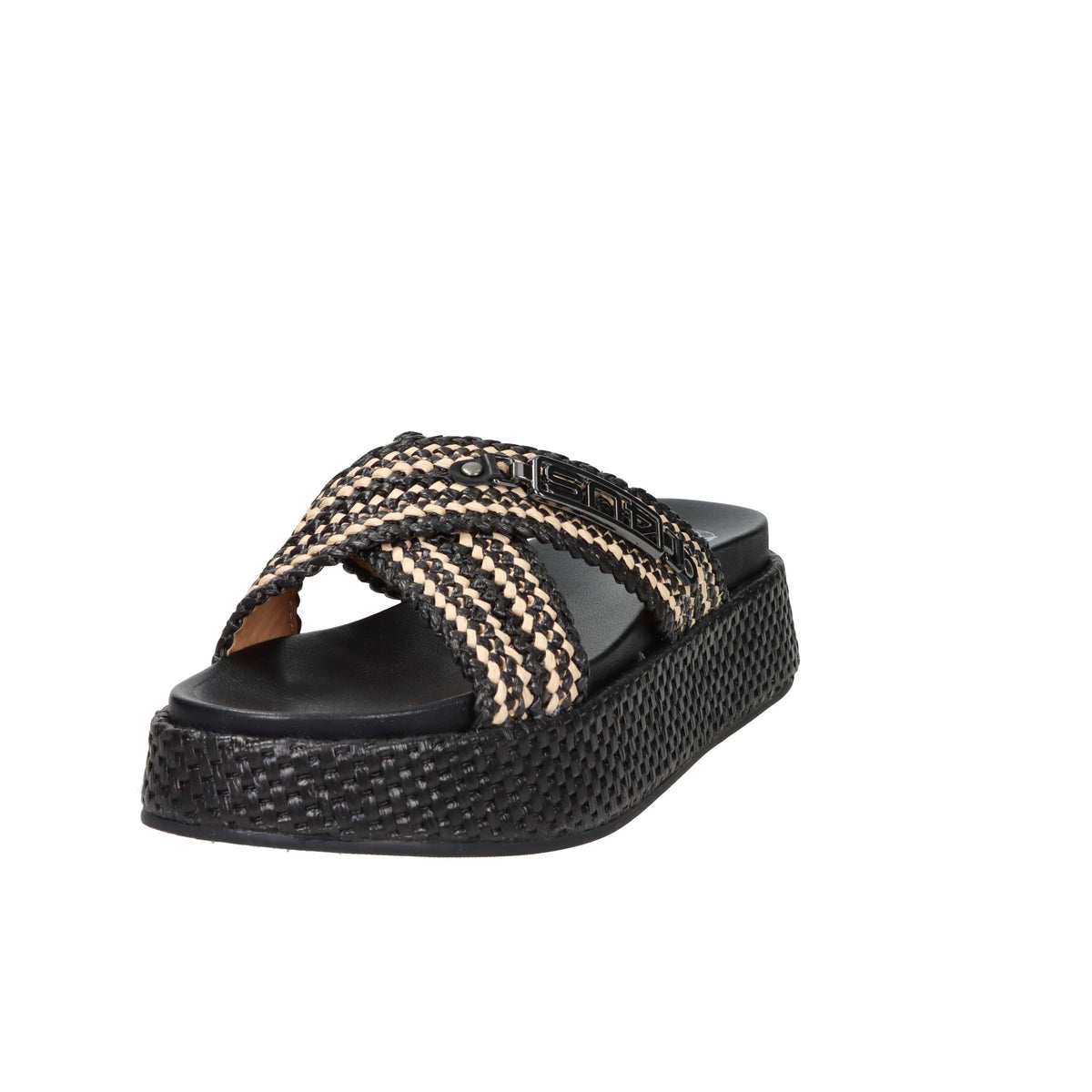 4Us Paciotti Women's Wedge Slipper UZM07 Black