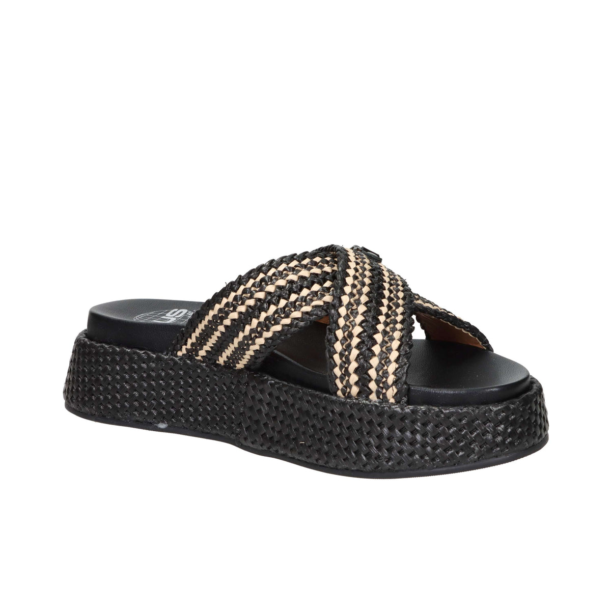 4Us Paciotti Donna Ciabatta con zeppa UZM07 Nero