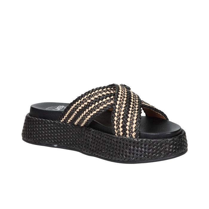 4Us Paciotti Donna Ciabatta con zeppa UZM07 Nero