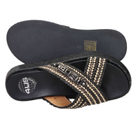 4Us Paciotti Women's Wedge Slipper UZM07 Black