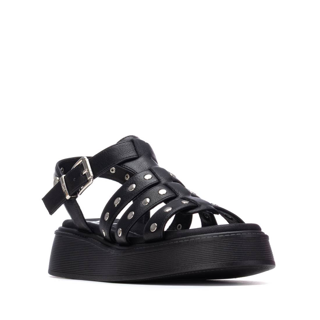 Xti Donna Sandalo con zeppa 145238 Nero