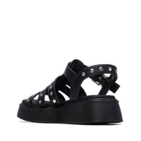 Xti Damen Sandale mit Keilabsatz 145238 Schwarz