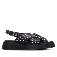 Xti Damen Sandale mit Keilabsatz 145239 Schwarz