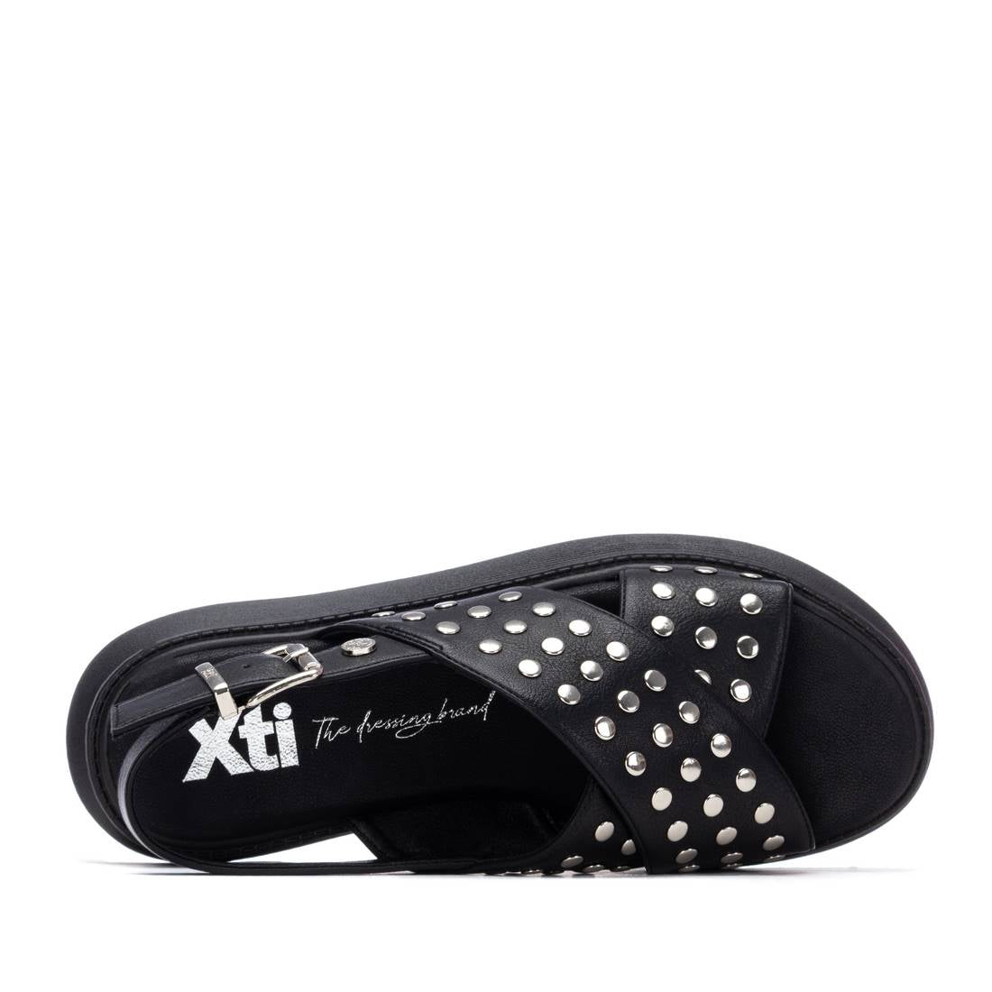 Xti Damen Sandale mit Keilabsatz 145239 Schwarz