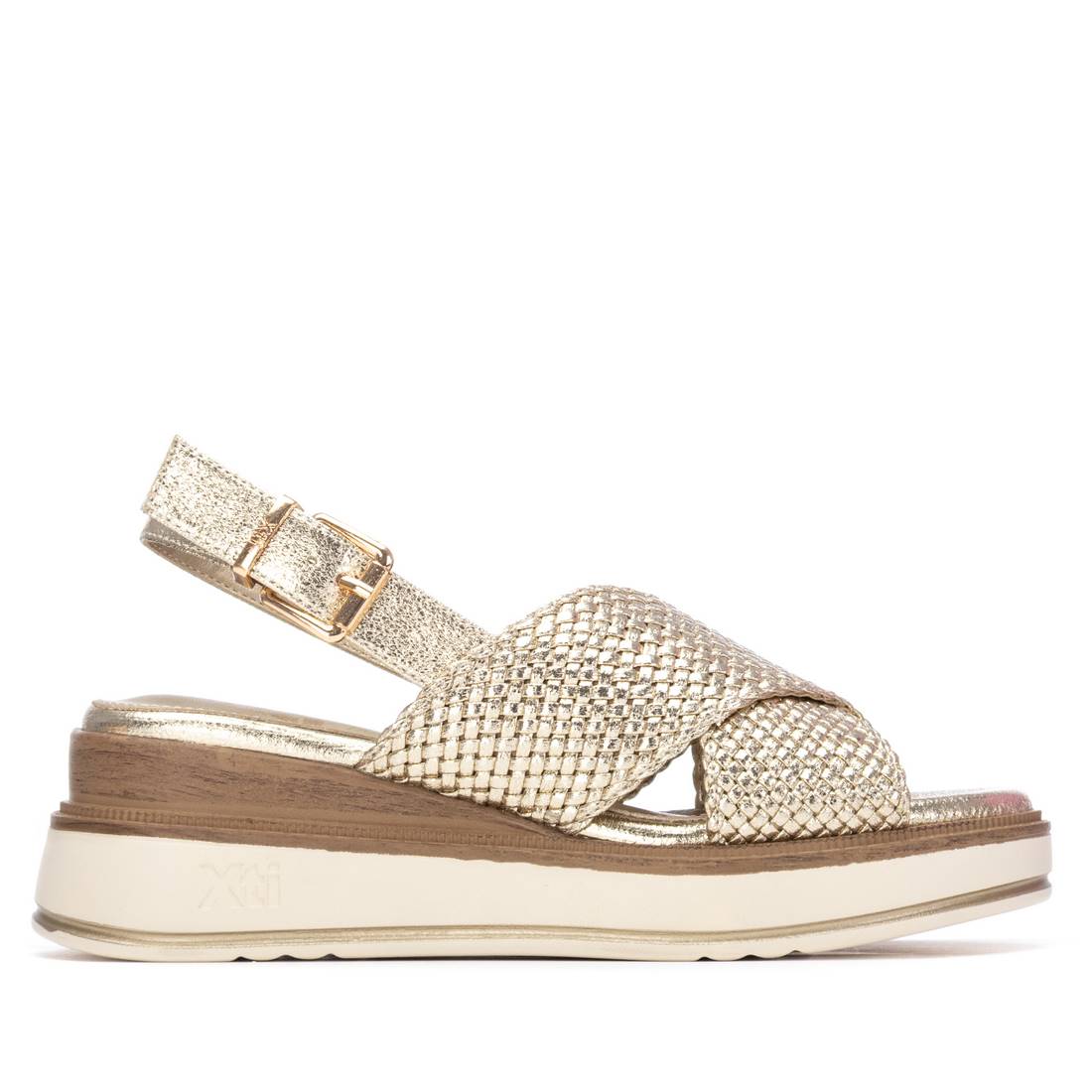 Xti Damen Sandale mit Keilabsatz 145252 Gold