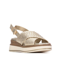 Xti Damen Sandale mit Keilabsatz 145252 Gold