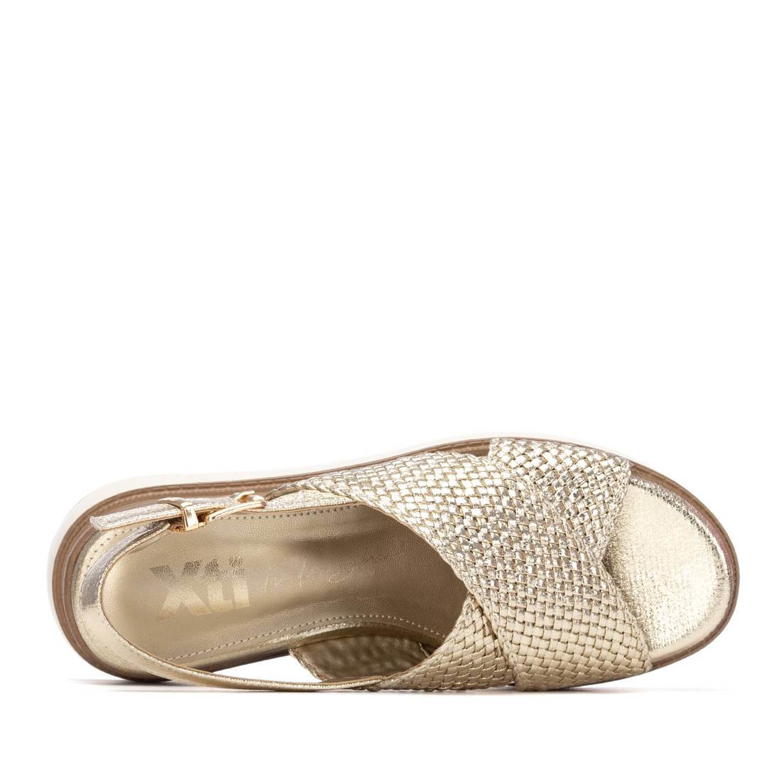 Xti Damen Sandale mit Keilabsatz 145252 Gold