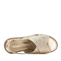 Xti Damen Sandale mit Keilabsatz 145252 Gold