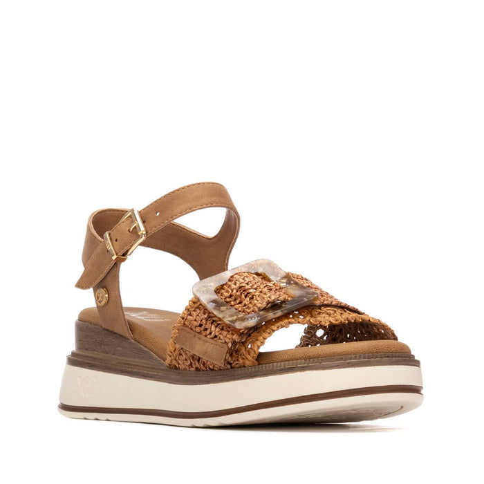 Xti Donna Sandalo con zeppa 145240 Cuoio