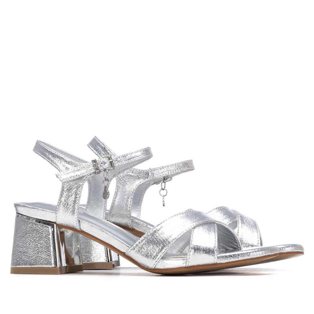 Xti Damen Sandale mit Absatz 145344 Silber