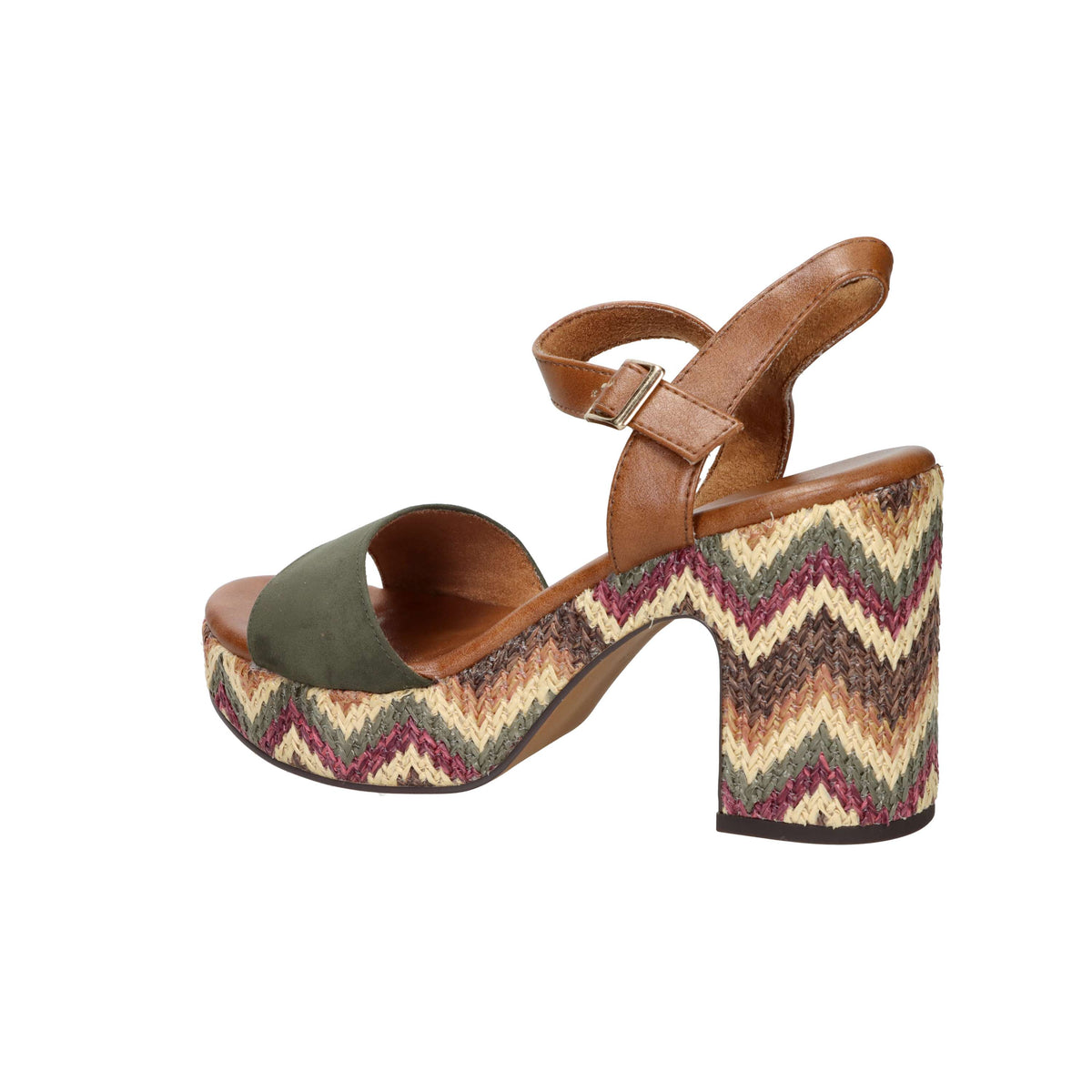 Marco Tozzi Mujer Sandalia con tacón 2-28008-42 Verde oscuro