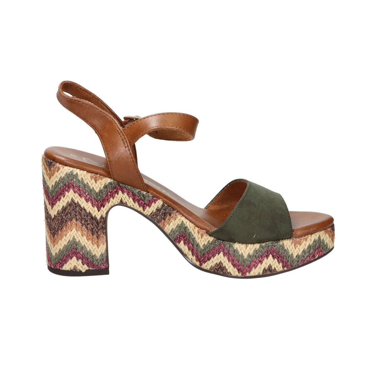 Marco Tozzi Mujer Sandalia con tacón 2-28008-42 Verde oscuro