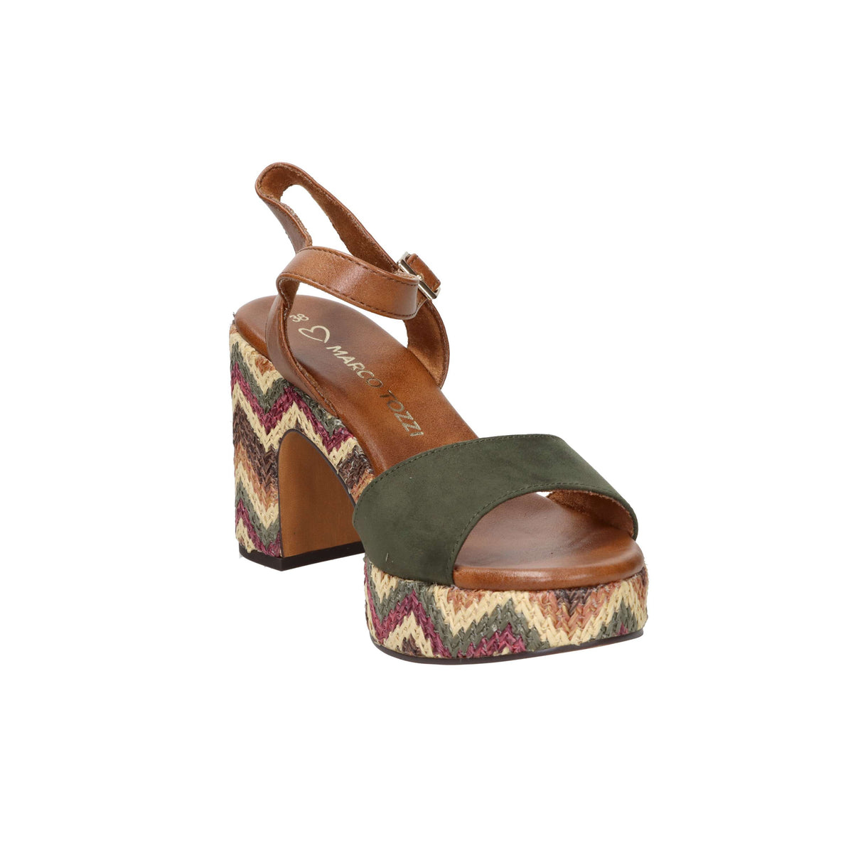 Marco Tozzi Mujer Sandalia con tacón 2-28008-42 Verde oscuro
