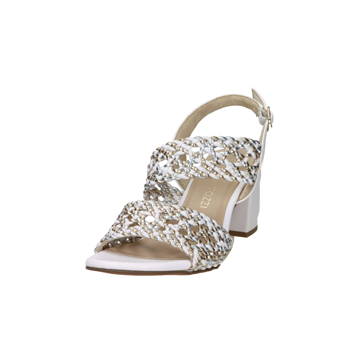 Marco Tozzi Mujer Sandalia con tacón 2-28301-46 Blanco/Oro