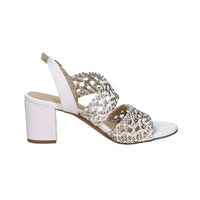 Marco Tozzi Mujer Sandalia con tacón 2-28301-46 Blanco/Oro