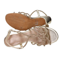 Marco Tozzi Damen Sandalen mit Absatz 2-28313-46 Gold