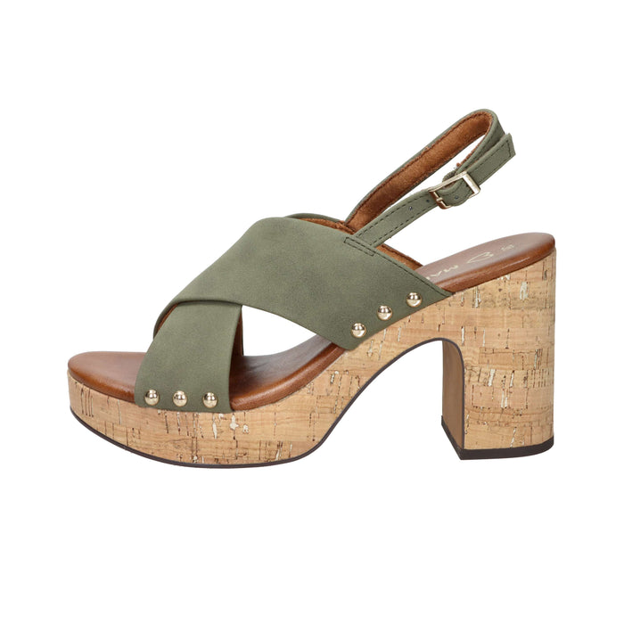 Marco Tozzi Donna Sandalia con tacón 2-28366-46 Verde militar