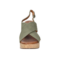 Marco Tozzi Damen Sandale mit Absatz 2-28366-46 Militärgrün