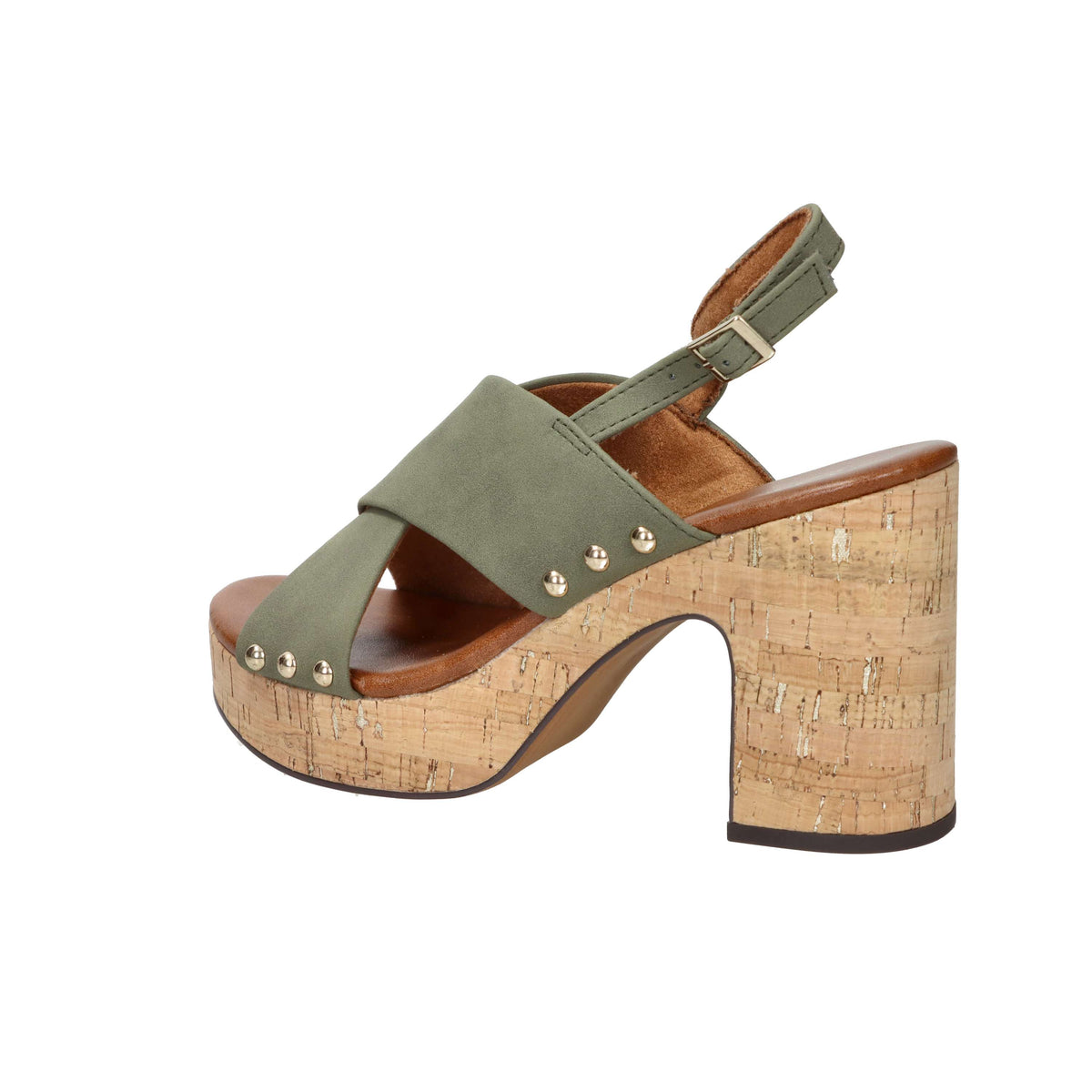 Marco Tozzi Damen Sandale mit Absatz 2-28366-46 Militärgrün
