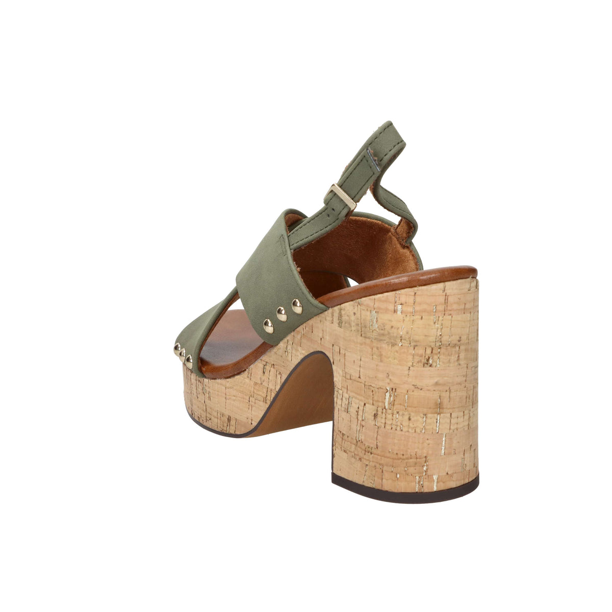 Marco Tozzi Damen Sandale mit Absatz 2-28366-46 Militärgrün