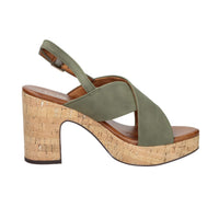 Marco Tozzi Damen Sandale mit Absatz 2-28366-46 Militärgrün
