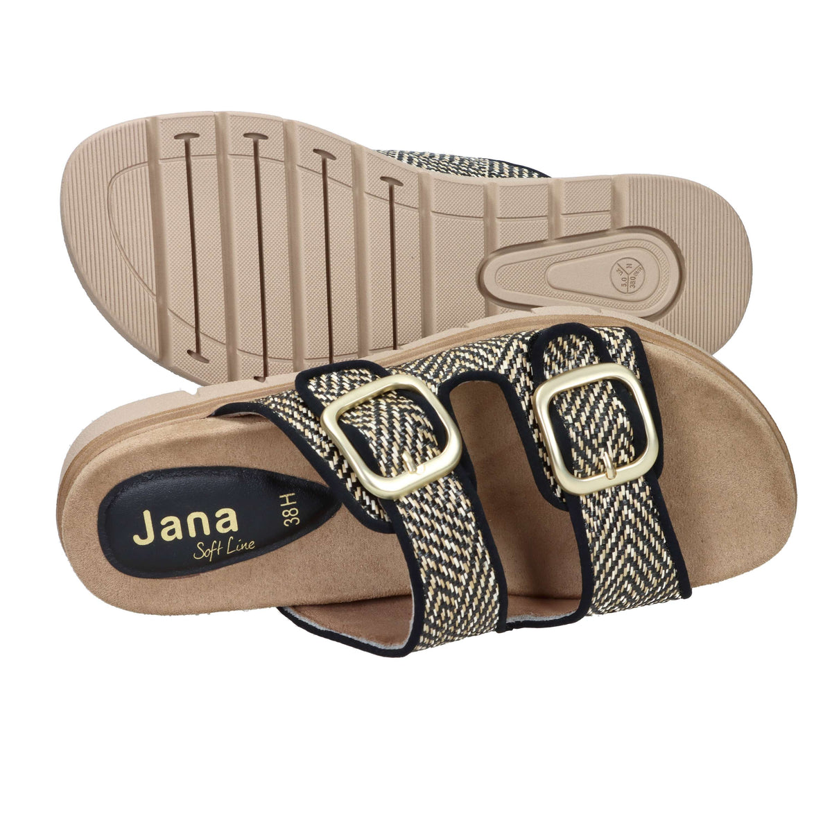 Jana Donna Zueco bajo 8-27560-46 Negro/Beige