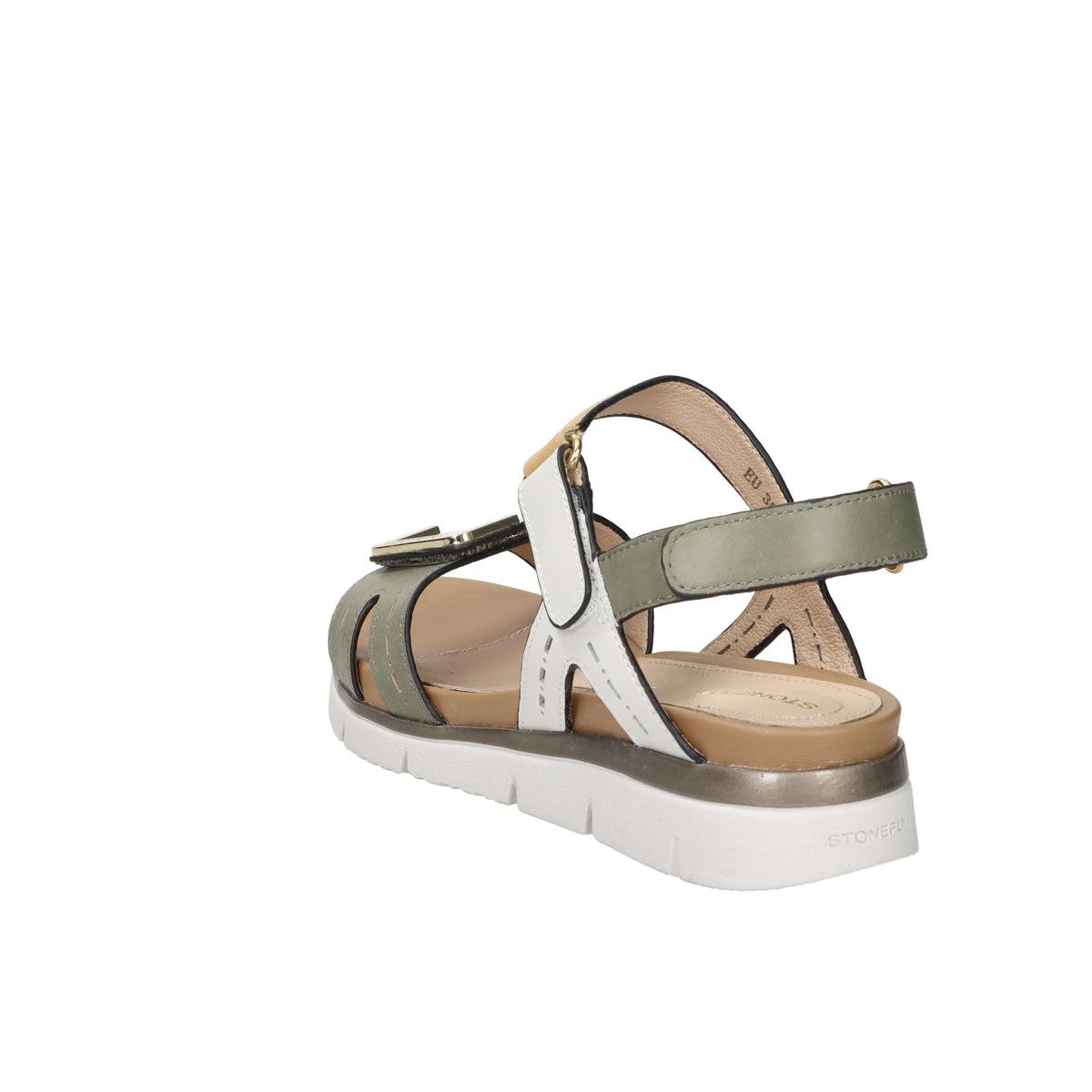 Stonefly Damen Flache Sandale 220834 Beige/Grün