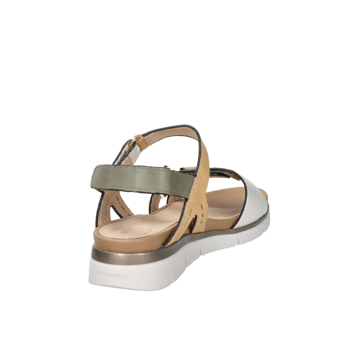 Stonefly Damen Flache Sandale 220834 Beige/Grün
