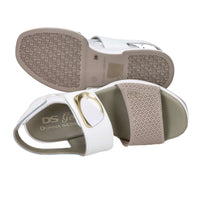 Donna Serena Women's Wedge Sandal 9M6092DM White/Beige