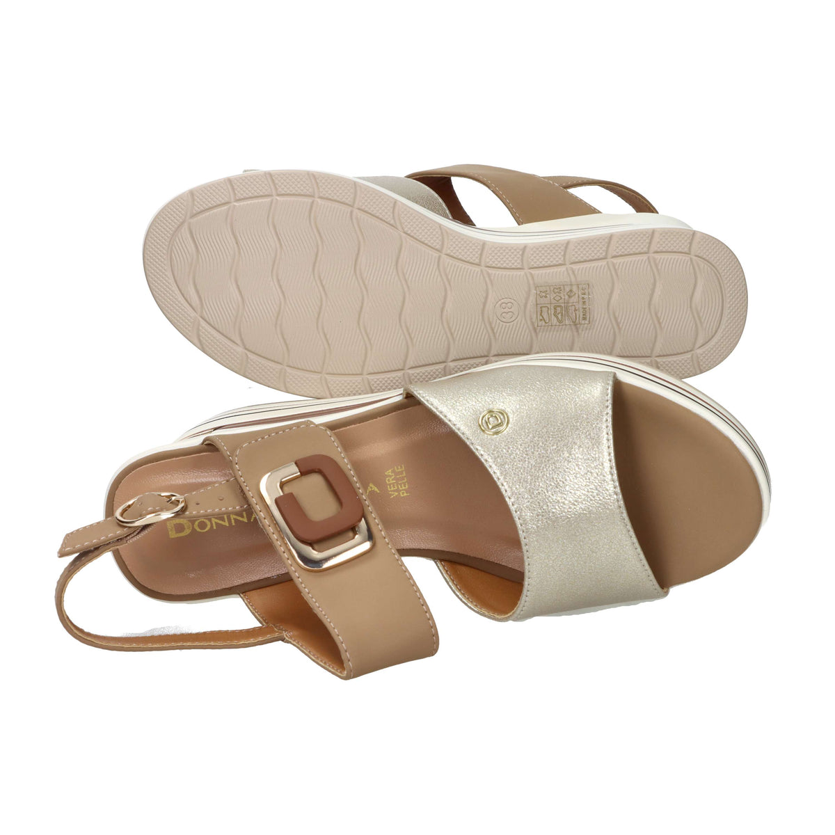 Women's Serena Donna Wedge Sandal 156076DM Cuoio