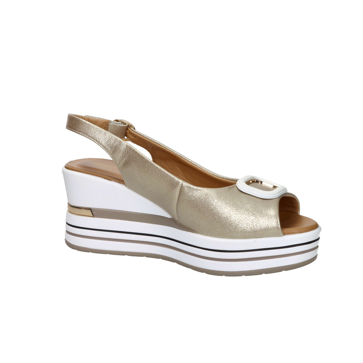 Serena Women's Wedge Sandal 156079DM Platinum