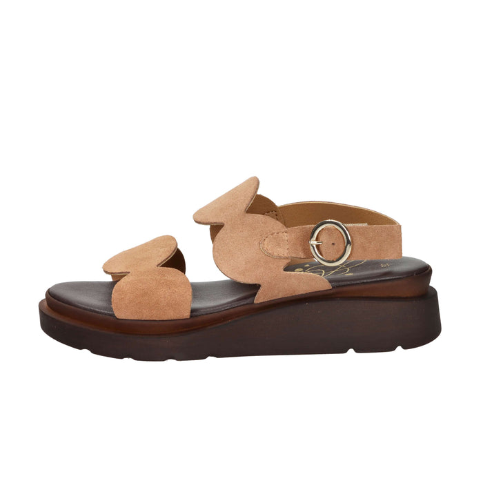 Ariel Damen Flacher Sandale 17403 Kamel