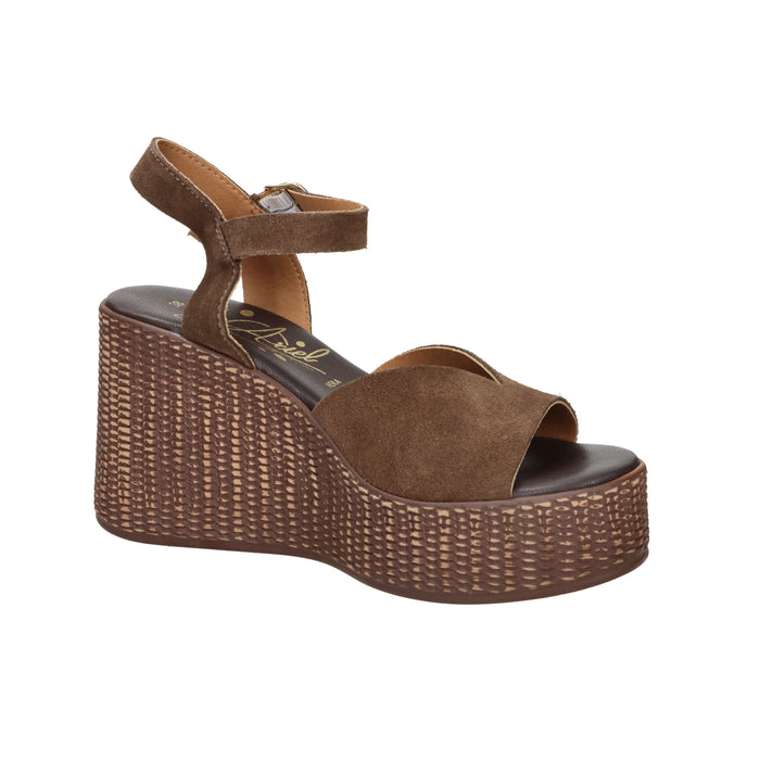 Ariel Damen Sandale mit Keilabsatz 17400 Braun