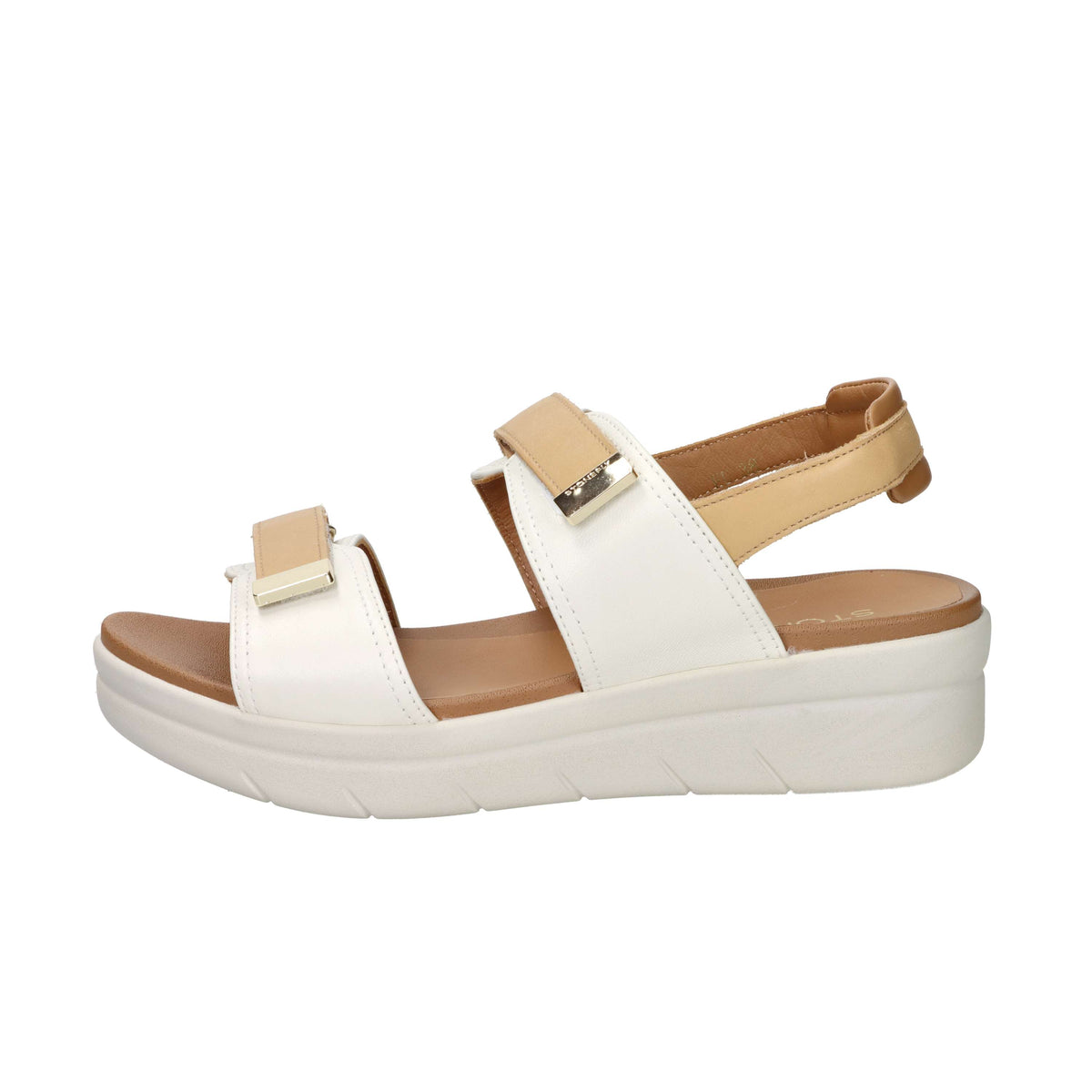 Stonefly Women's Wedge Sandal 223661 Cream/Leather