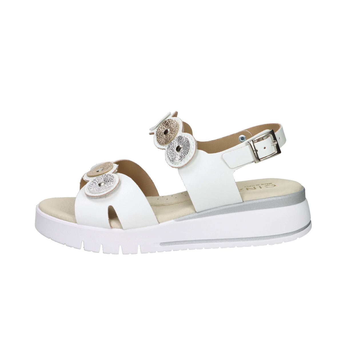 Cinzia Soft Women's Wedge Sandal LF023080 White/Silver