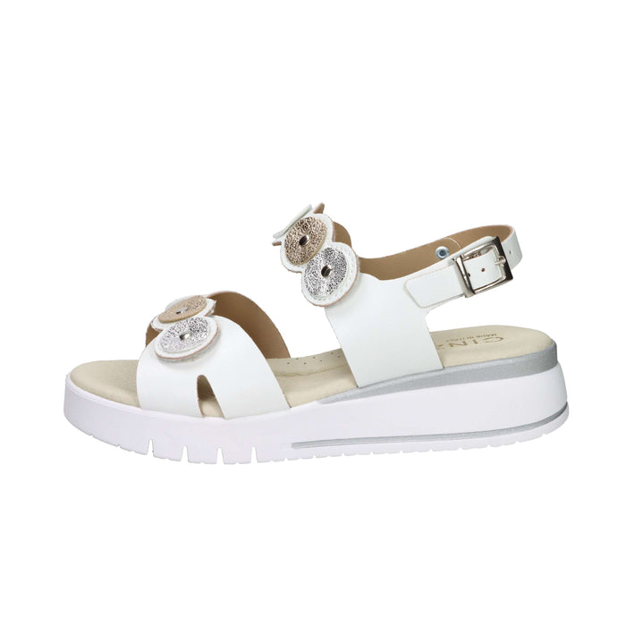 Cinzia Soft Donna Sandalo con zeppa LF023080 Bianco/Argento