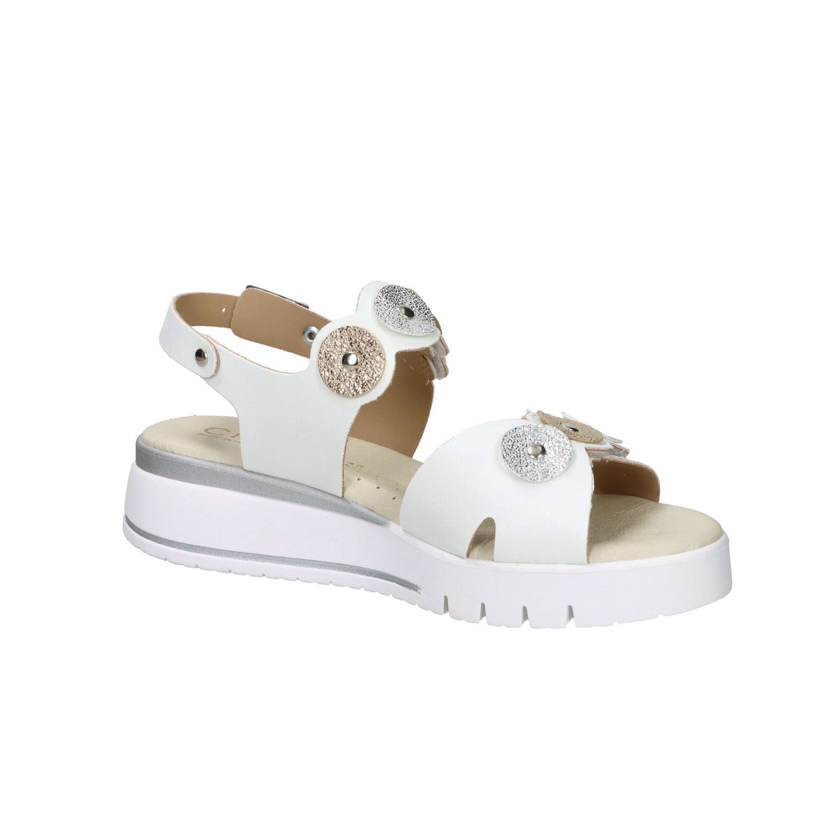 Cinzia Soft Women's Wedge Sandal LF023080 White/Silver