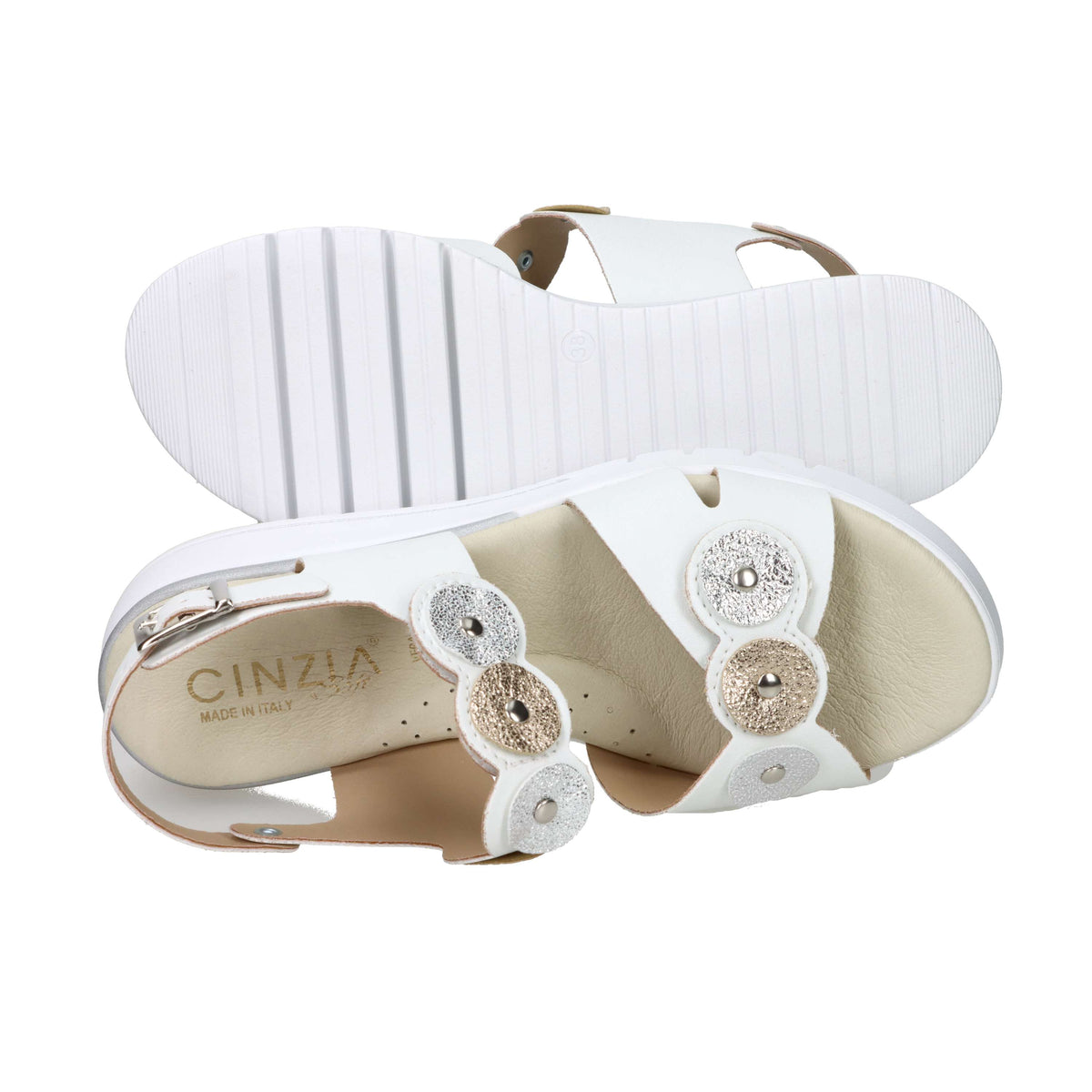 Cinzia Soft Women's Wedge Sandal LF023080 White/Silver