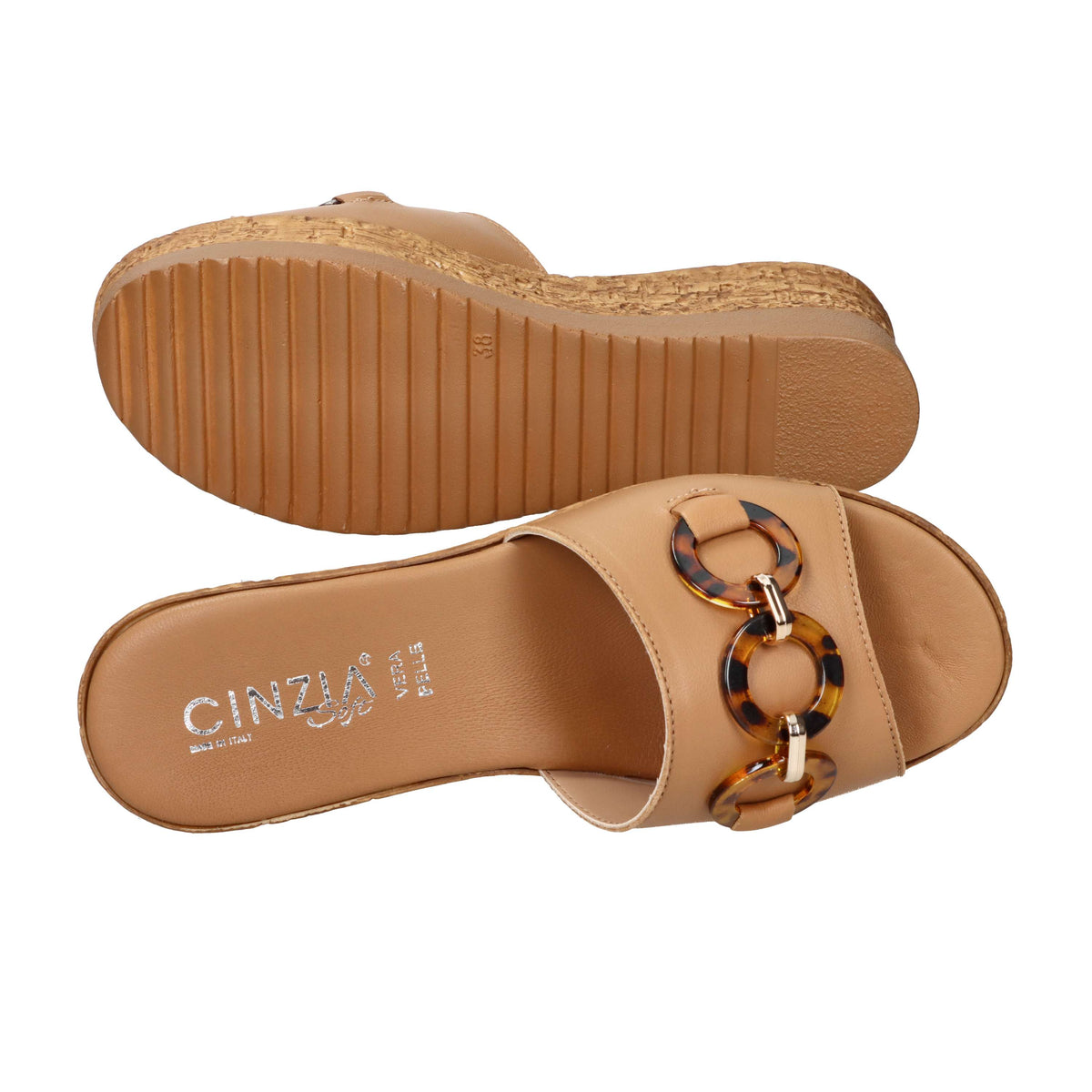 Cinzia Soft Donna Ciabatta con zeppa IAF53457 Cuoio