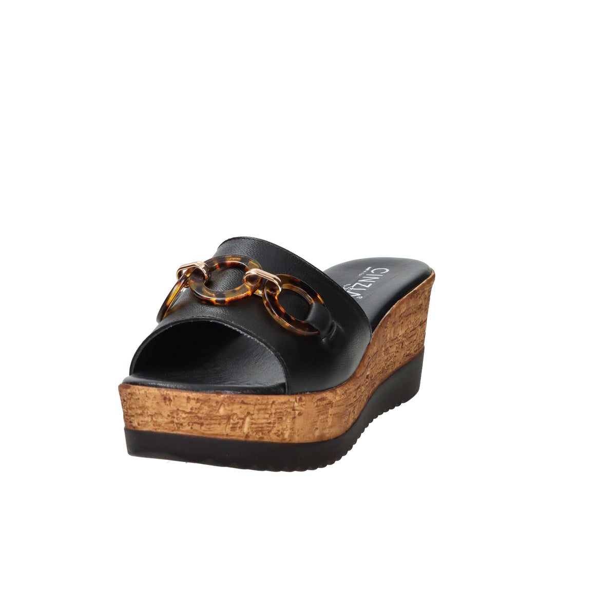 Cinzia Soft Damen Pantolette mit Keilabsatz IAF53457 Schwarz