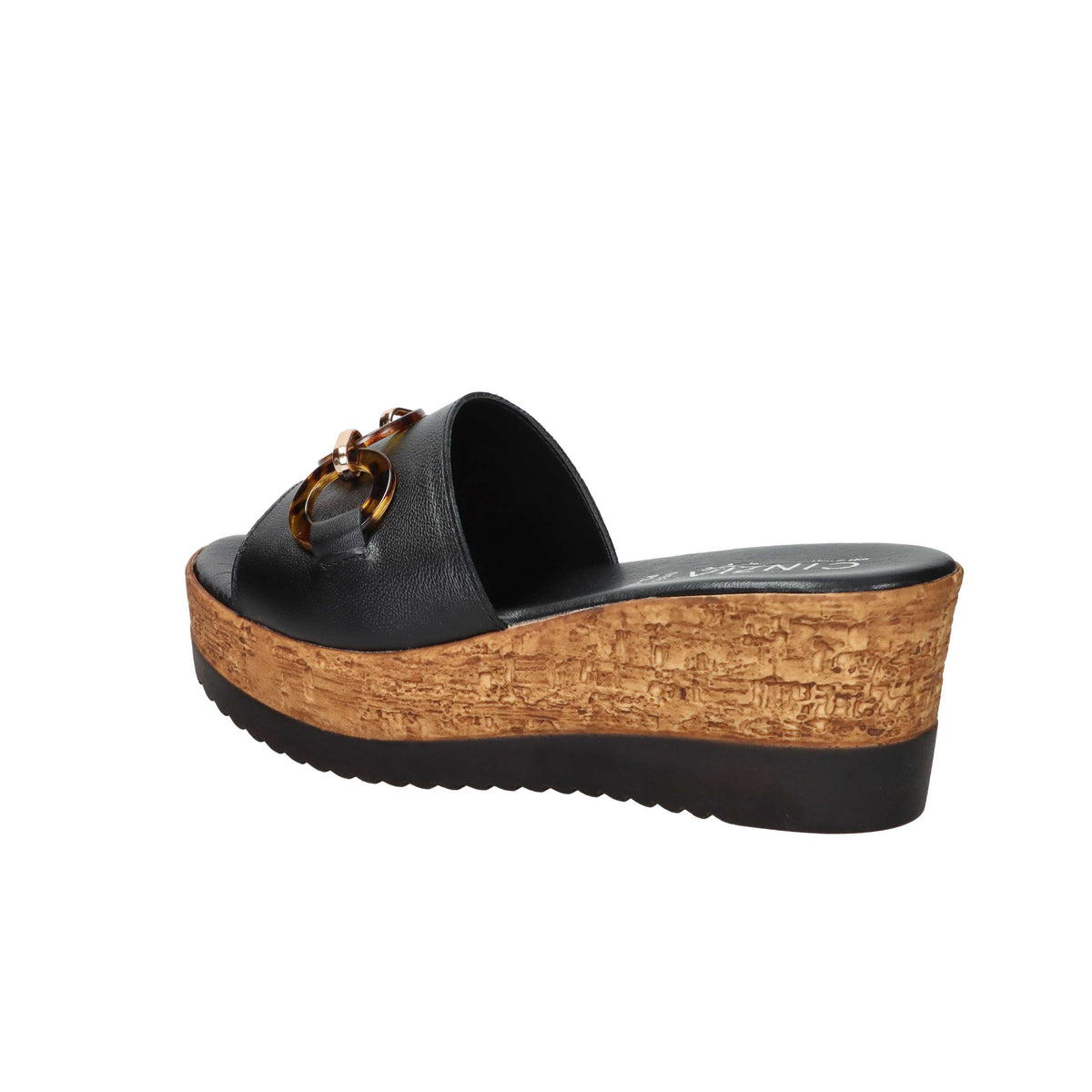 Cinzia Soft Damen Pantolette mit Keilabsatz IAF53457 Schwarz