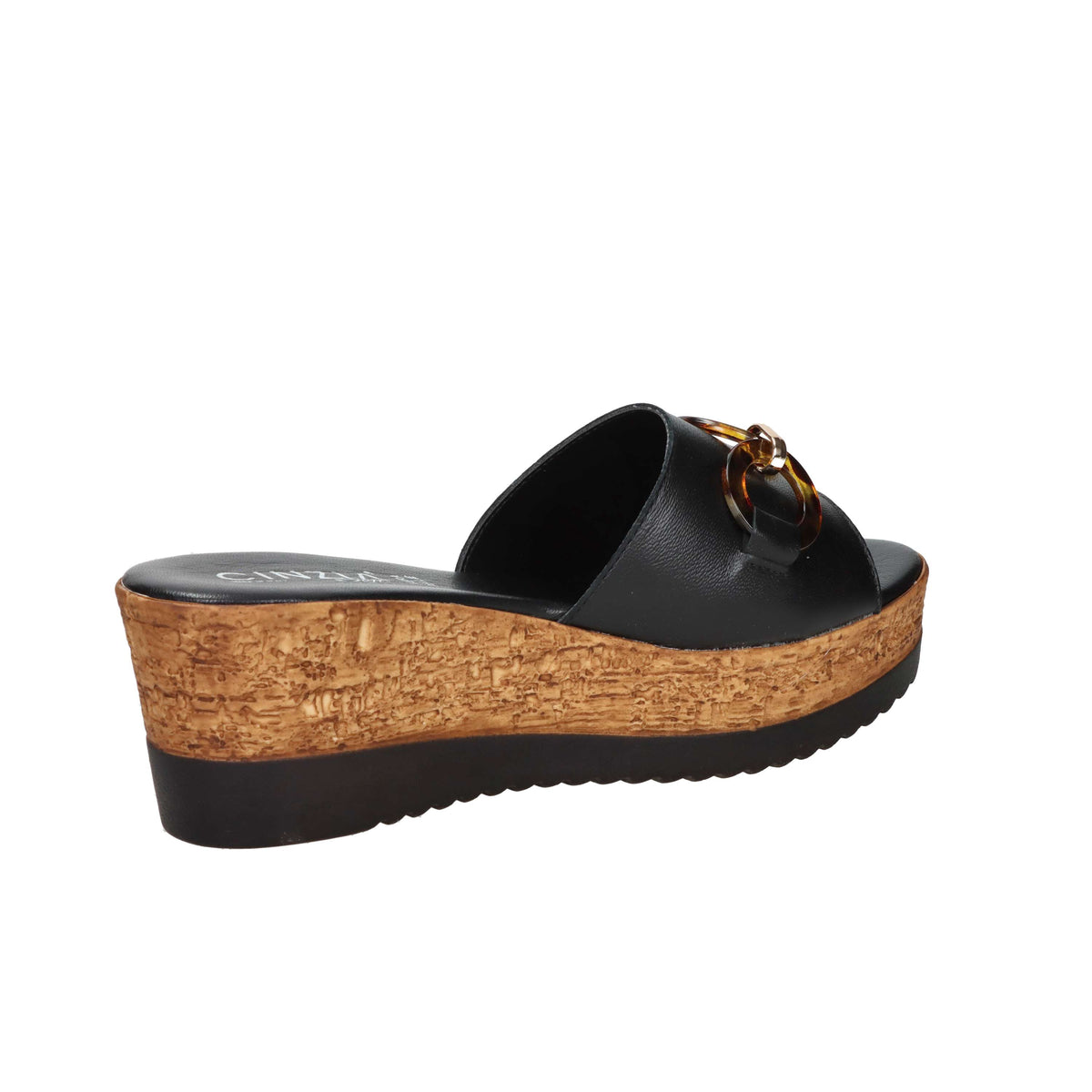 Cinzia Soft Damen Pantolette mit Keilabsatz IAF53457 Schwarz