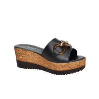 Cinzia Soft Damen Pantolette mit Keilabsatz IAF53457 Schwarz