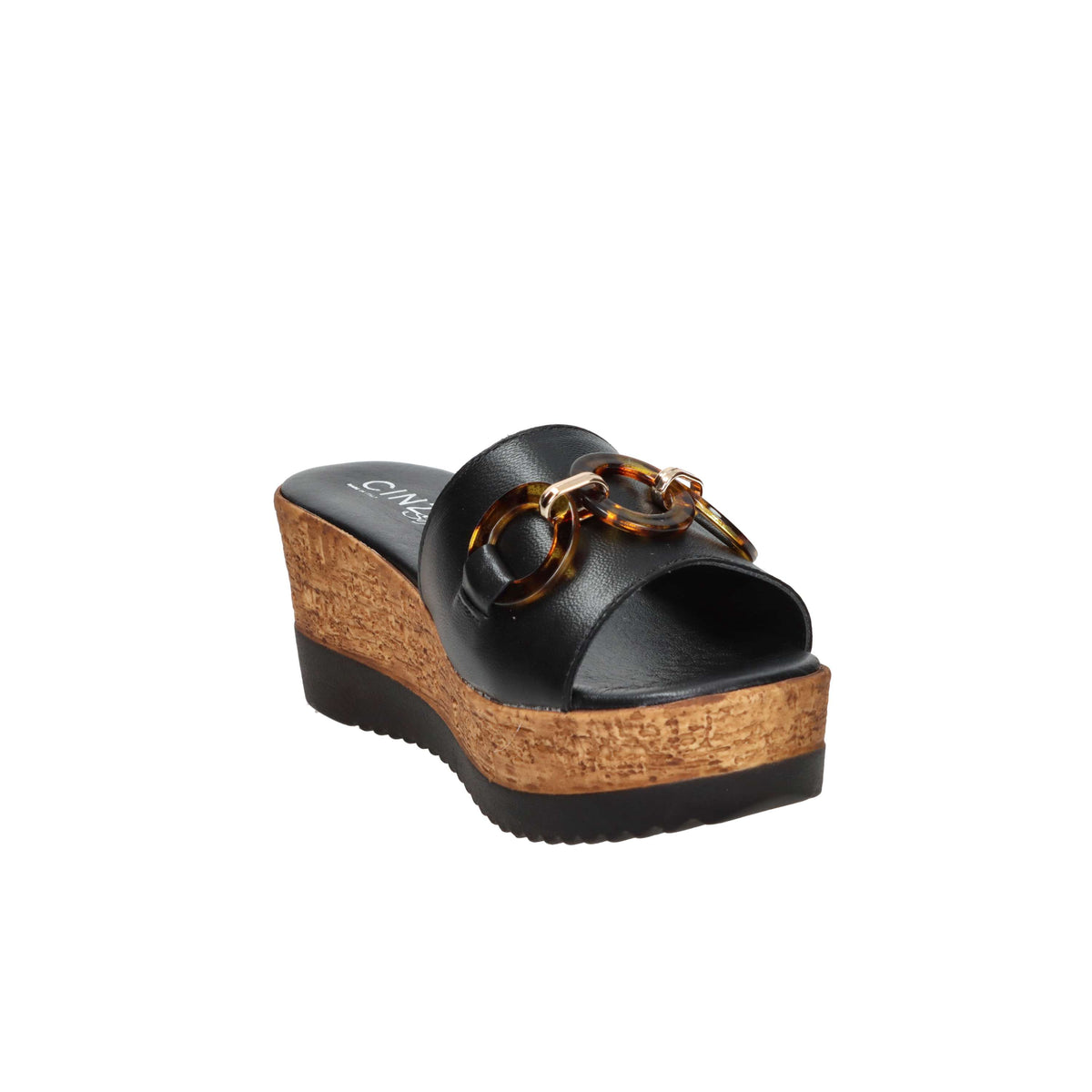 Cinzia Soft Damen Pantolette mit Keilabsatz IAF53457 Schwarz