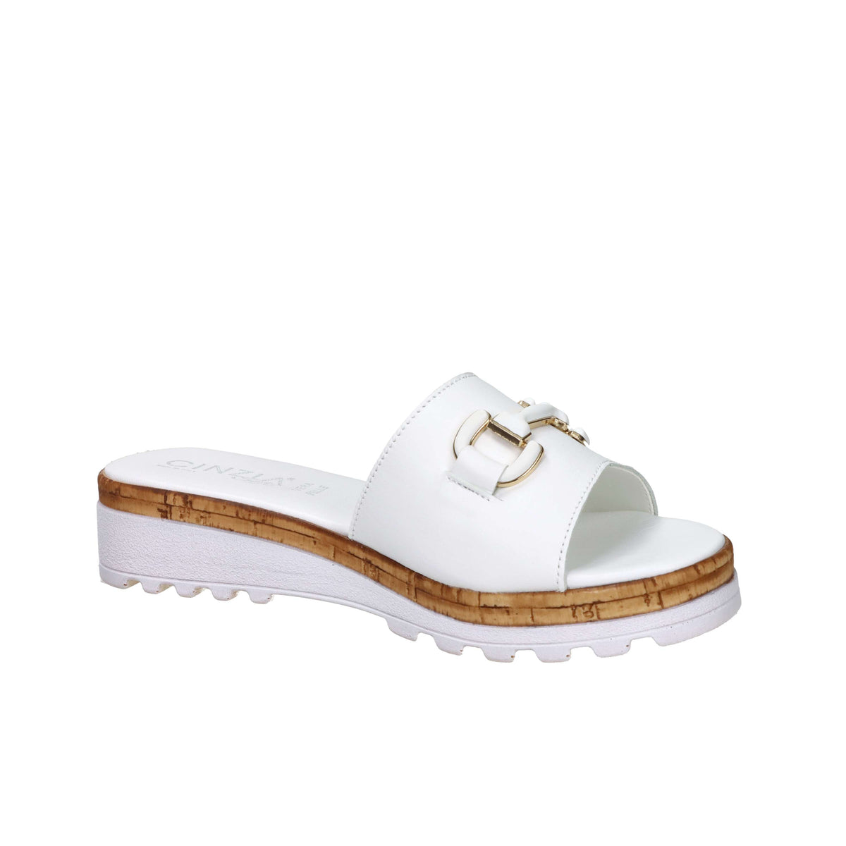Cinzia Soft Damen Flache Pantolette IAF23533 Weiß