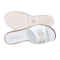 Cinzia Soft Damen Flache Pantolette IAF23533 Weiß