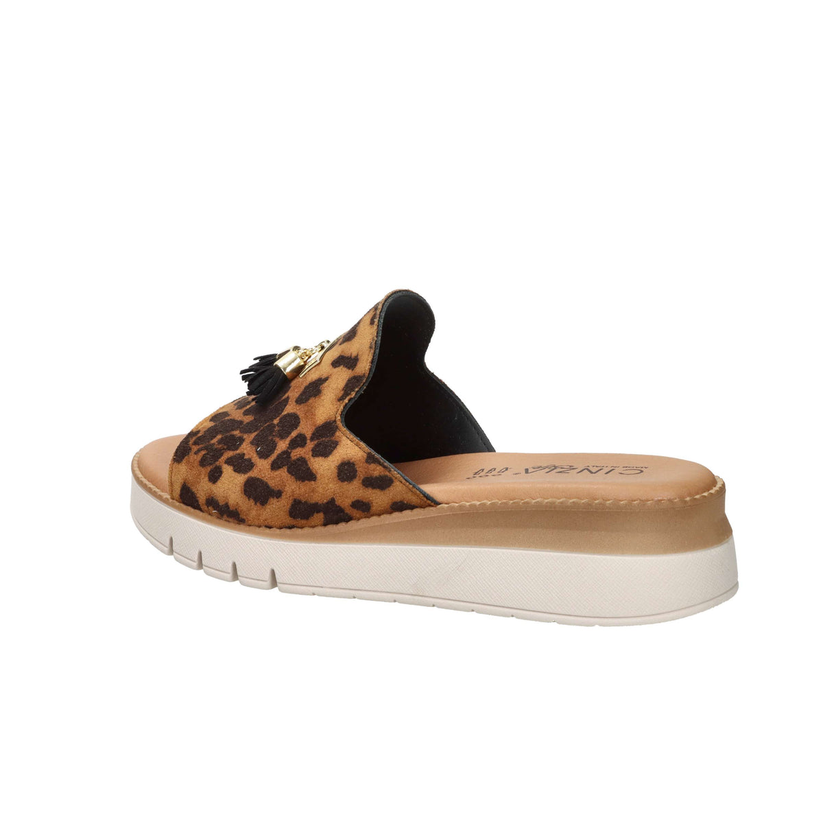 Cinzia Soft Damen Pantolette mit Keilabsatz NG2712 Leopardenmuster
